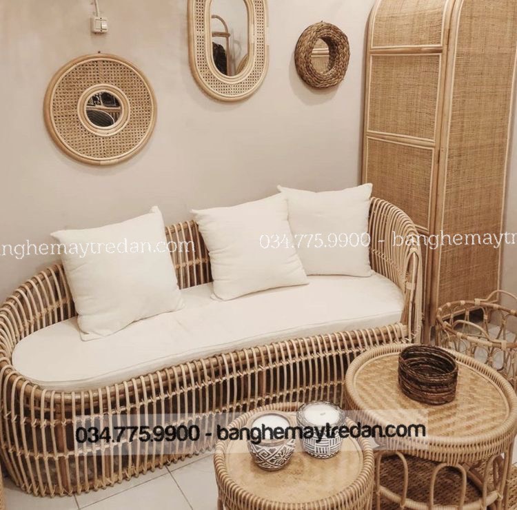 
								Băng ghế sofa song mây GM470