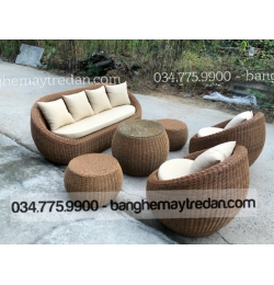 Sofa trứng nhựa giả mây GN377