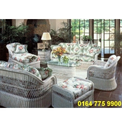 Salon mây tự nhiên sơn trắng GM142