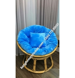 Ghế papasan nệm nhung màu xanh GM209