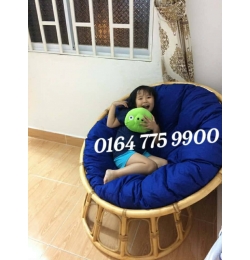 Ghế thư giãn papasan nệm xanh dương GM205