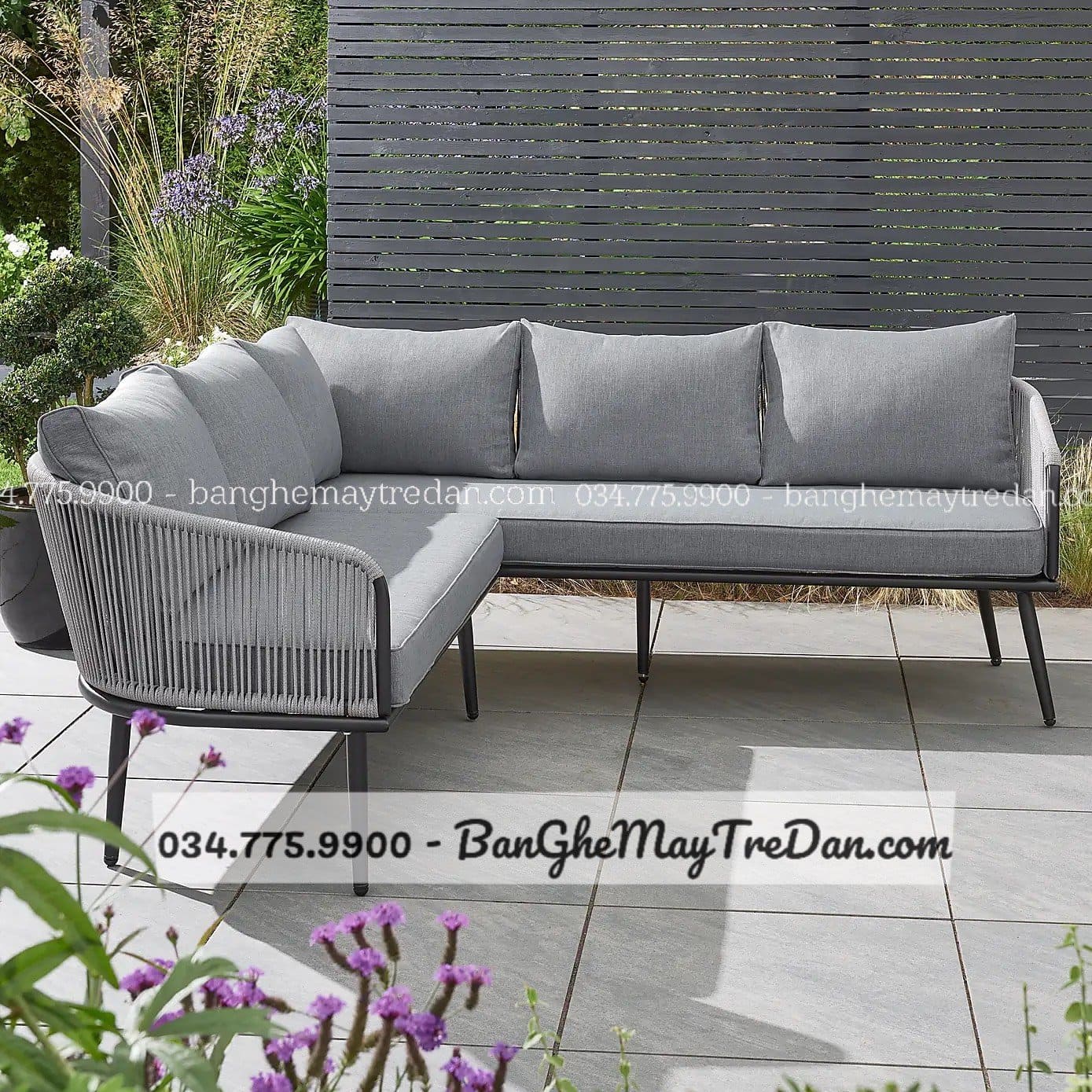 
								Ghế sofa góc đan dây dù HT20