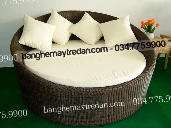 
								Ghế tắm nắng nhựa giả mây hình tròn HB27