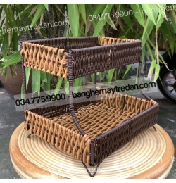 Khay nhựa giả mây 2 tầng GN176