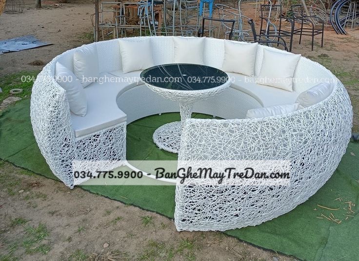 
								Salon tròn đan rối tổ chim GN402