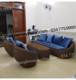 Sofa nhựa giả mây đan hình trứng GN335