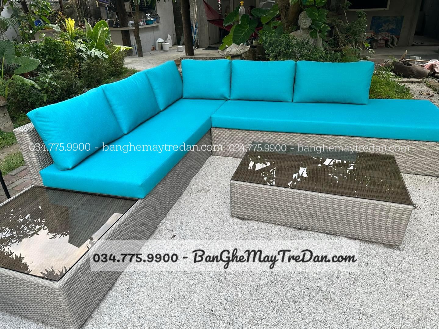 
								Sofa góc mây nhựa GN447