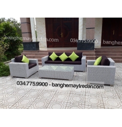 Sofa nhựa giả mây hiện đại màu ghi GN104