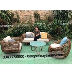 Sofa nhựa giả mây hiện đại, sang trọng GN342