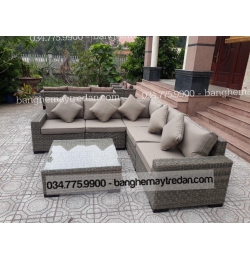 Sofa góc nhựa giả mây GN344