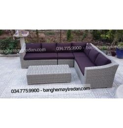 Sofa góc nhựa giả mây GN345