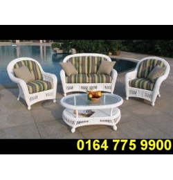 Sofa mây tự nhiên sơn màu trắng GM127