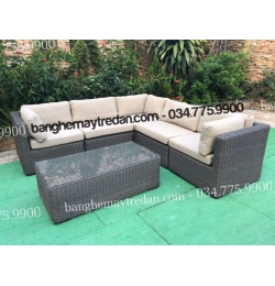 Sofa góc đan nhựa giả mây kiểu dáng hiện đại GN332