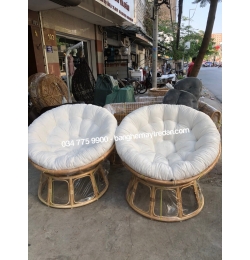 Ghế mây papasan nệm màu kem GM210